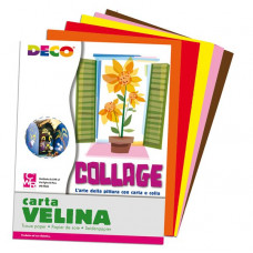 CARTA VELINA 50X76CM BUSTA 25 FOGLI DA 5 COLORI
CALDI ASSORTITI