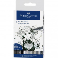 FABER-CASTELL PITT ARTIST PEN-MANGA SET BLISTER 8 TONI DI GRIGIO