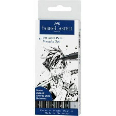 FABER-CASTELL PITT ARTIST PEN-MANGA NERO BLISTER 6  XS - S - SC - M - SB - B