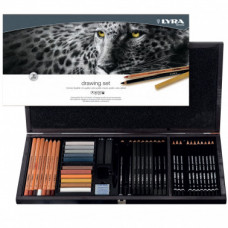 LYRA REMBRANDT DRAWING SET CASSETTA IN LEGNO 47 PEZZI