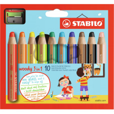 STABILO WOODY DUO WALLET 10 PASTELLI + TEMPERINO