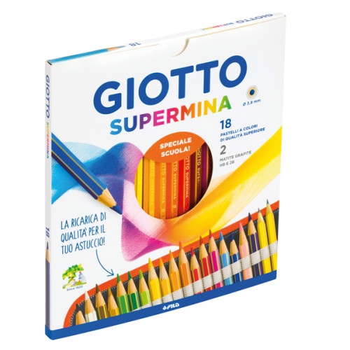 GIOTTO Supermina - Astuccio da 36 Matite a Pastello Colorate, 3.8mm