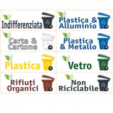 KIT16 ETICHETTE BIN 12*4,5CM. RACCOLTA DIFFERENZIATA