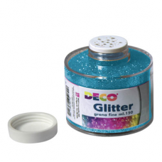 BARATTOLO DA 150ML. CON DOSATORE DI GLITTER GRANA FINE TURCHESE