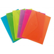 BUSTE CONBOTTONE FLUO A5 CONF.10 BUSTE COL.ASS. - F.TO 23*17