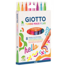 GIOTTO TURBO MAXI PENNARELLI PUNTA GROSSA 8 COLORI FLUO