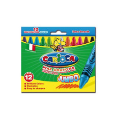 CARIOCA WAX CRAYONS PASTELLI A CERA JUMBO 12 COLORI