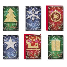 CROMO MINI BIGLIETTI NATALE GLITTER CONF. 120 BIGLIETTI