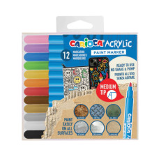 PENNARELLO A VERNICE CARIOCA PUNTA MEDIA IN CONFEZIONE DA 12 COLORI ASSORTITI