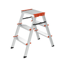 SCALETTA DOPPIO IN ALLUMINIO 2 GRADINI   PIANO 0,40XH.0,66 M