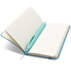 TACCUINO CON ELASTICO, COPERTINA EFFETTO PELLE, 14X20 A RIGHE