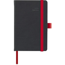 AGENDA GIORNALIERA MAIORI BLACK COLOR 9×14 CM CON ELASTICO ROSSO