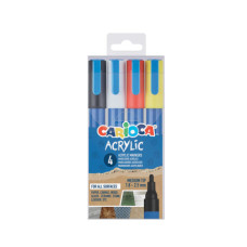 PENNARELLO A VERNICE CARIOCA PUNTA MEDIA IN CONFEZIONE DA 4 COLORI ASSORTITI.