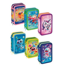 PELIKAN ASTUCCIO PORTAPENNE 3 ZIP COMPLETO CON EMOJI FANTASIE ASSORTITE