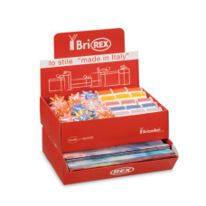 ESPOSITORE CON 100 FOGLI CARTA REGALO RASO 50 STELLE - 30 ROCCHETTI BRI REX FANTASIA VELO