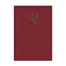 AGENDA MEDIA 2027 GIORNALIERA QUADRETTI 15X21 CM A5 ROSSO RUBINO