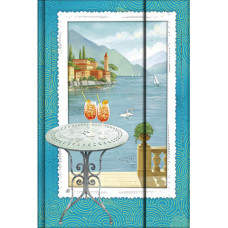 TACCUINO DA VINCI 14X21 CM CON DETTAGLI METAL E CHIUSURA MAGNETICA - 80 PAGINE - PANORAMA LAGO